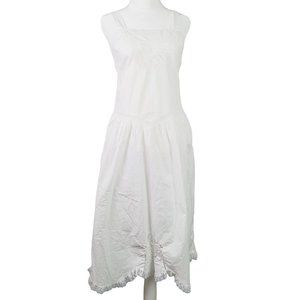 Karessah by Henson, White Lace Apron Style Sun Dress, Prairie, Made in USA, Sz S